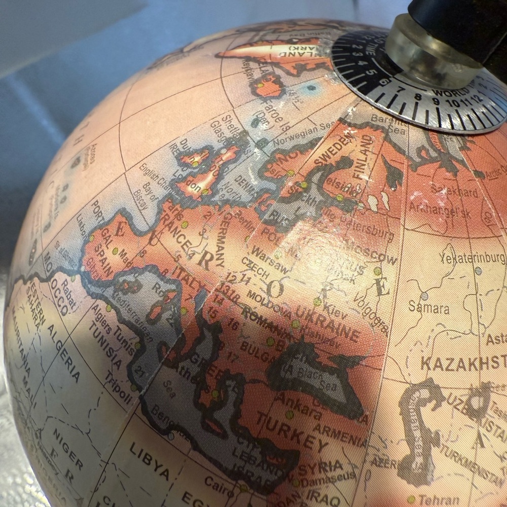 Vintage Style Globe with Wooden Base - Picture 4 of 8